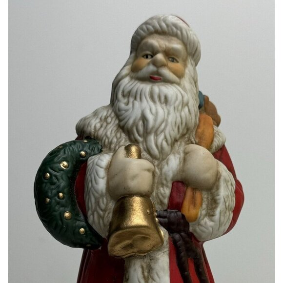 Vintage 1993 Porcelain Santa Musical Figurine Santa Claus is Coming to Town 8" - Picture 3 of 17